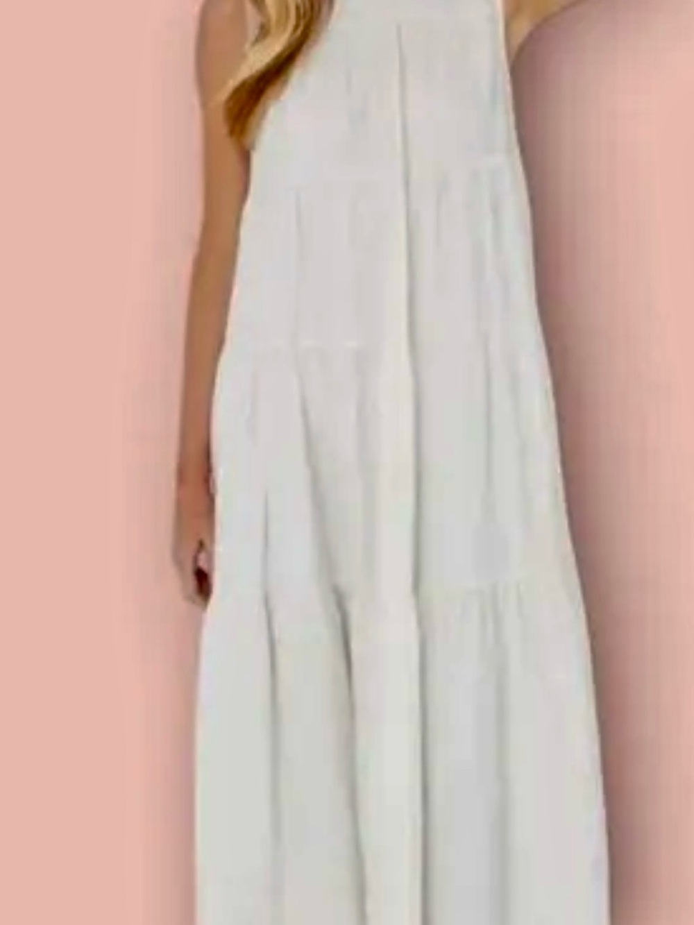 Pomander Place White Sleeveless Tiered Maxi Dress